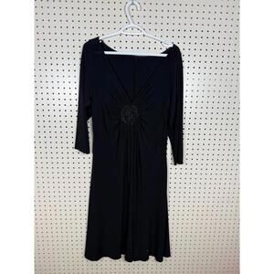 Beautiful Black dress with embellished beaded front sz large